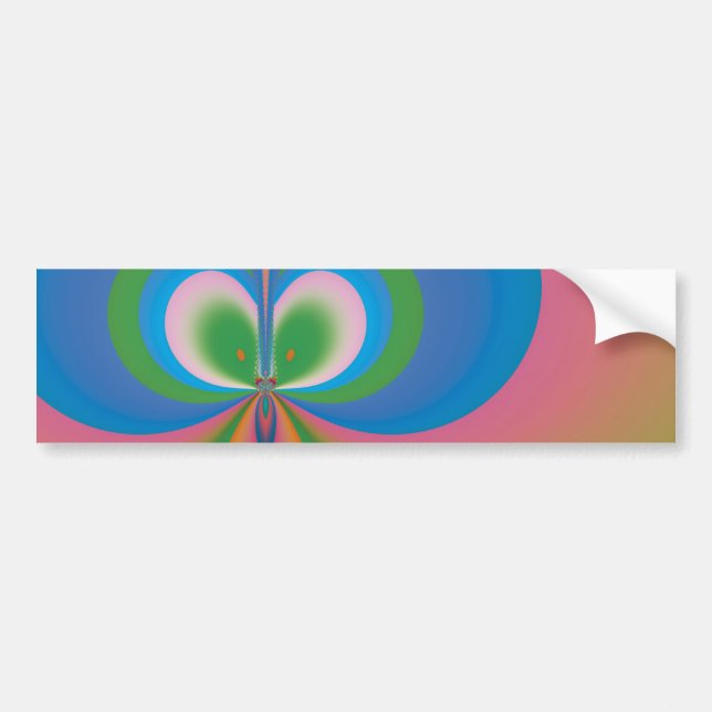 Blue Butterfly Bumper Sticker (Front)