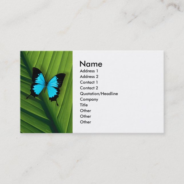 Blue Butterfly Business Card (Front)