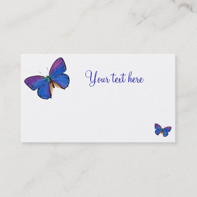 Blue Butterfly Business Cards (Front)