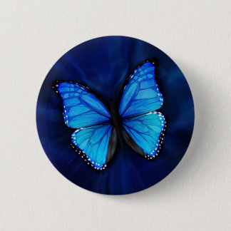 Blue Butterfly Button