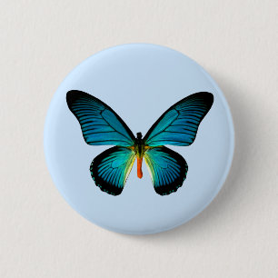 Blue Butterfly Button