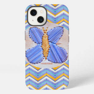 Blue Butterfly Chevron iPhone 13 Case