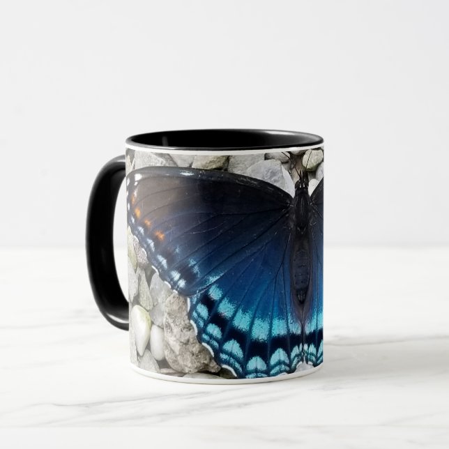 Blue Butterfly Coffee Mug (Front Left)