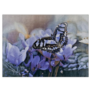 Blue Butterfly Cutting Board