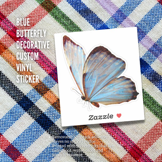 Blue Butterfly Decorative Custom Vinyl Sticker (Blue Butterfly Decorative Custom Vinyl Sticker)