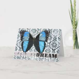 Blue  Butterfly Dream Greeting Holiday Card