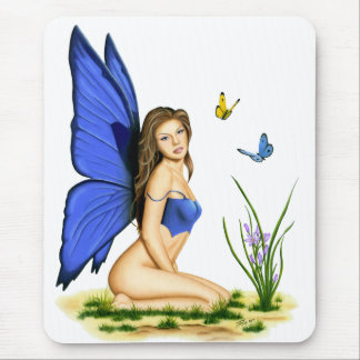 "Blue Butterfly Fairy"  Mousepad