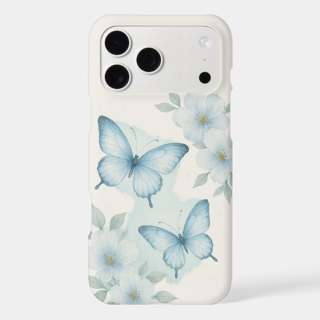 Blue Butterfly Floral Aesthetic Pattern (Back)