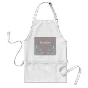 Blue Butterfly Floral Apron