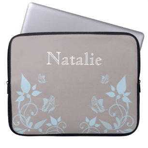 Blue Butterfly Floral Electronics Sleeve
