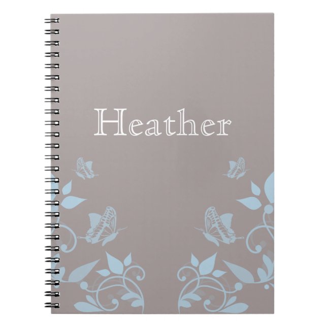 Blue Butterfly Floral Notebook (Front)