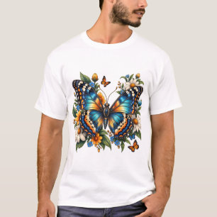 Blue Butterfly Floral T-Shirt