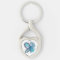 Blue Butterfly Flower Heart Keychain