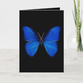 Blue Butterfly Flying Insect Card