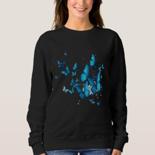 Blue Butterfly Garden Beautiful Butterflies Sweatshirt