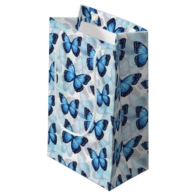 Blue Butterfly Gift Bag (Front Angled)