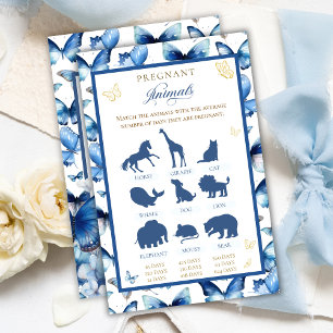 Blue Butterfly Gold Accent Pregnant Animals 