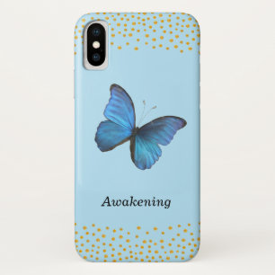Blue Butterfly & Gold Confetti Case-Mate iPhone Case