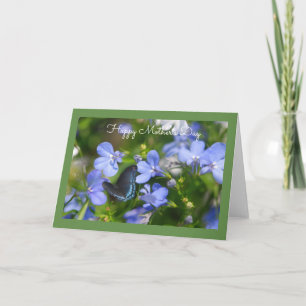 Blue Butterfly in a Blue Garden Greeting Card