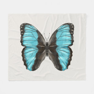 Blue Butterfly Insect Art Nature Lover Fleece Blanket