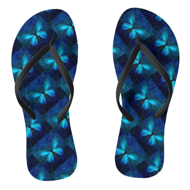 Blue Butterfly Jandals (Footbed)
