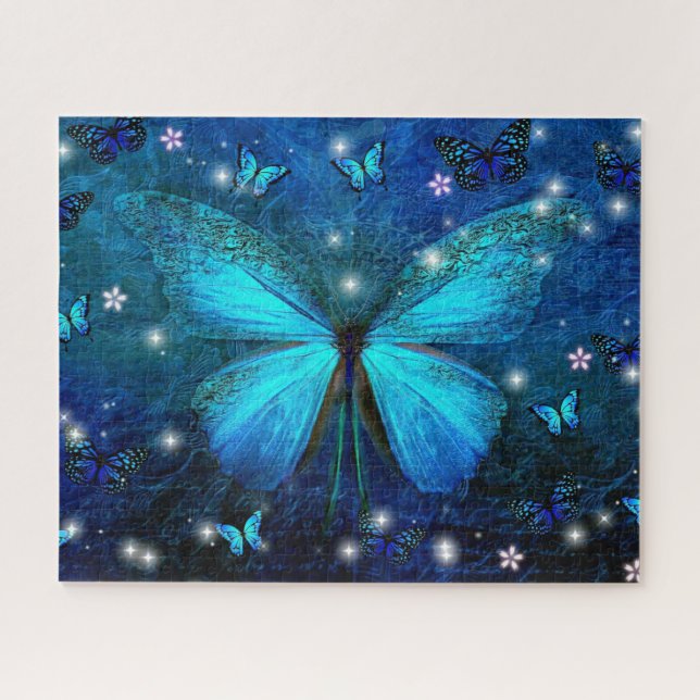 Blue Butterfly Jigsaw Puzzle (Horizontal)