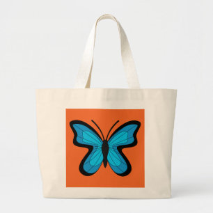 Blue Butterfly Large Tote Bag