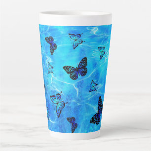 Blue Butterfly Latte Mug