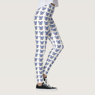 Blue Butterfly Leggings, M Leggings