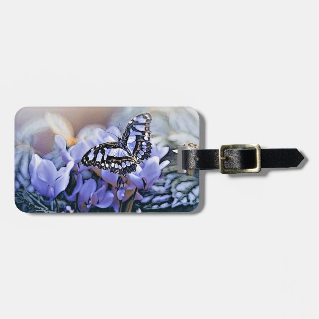 Blue Butterfly Luggage Tag (Front Horizontal)