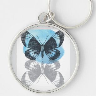 Blue butterfly magic. key ring