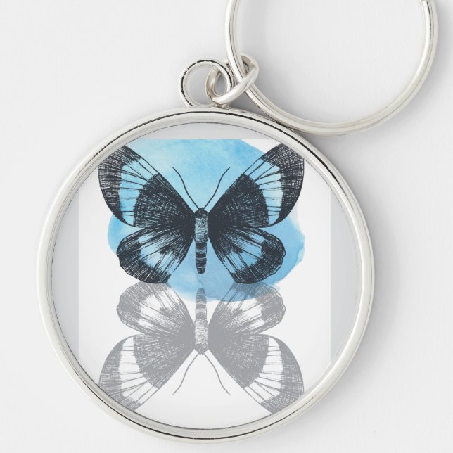 Blue butterfly magic. key ring (Front)