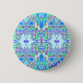 "Blue Butterfly Mandala" Button