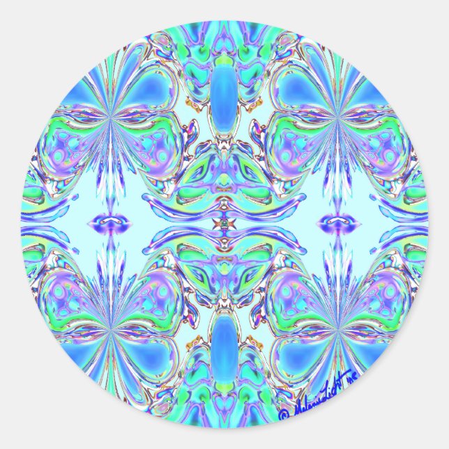 "Blue Butterfly Mandala" Stickers (Front)