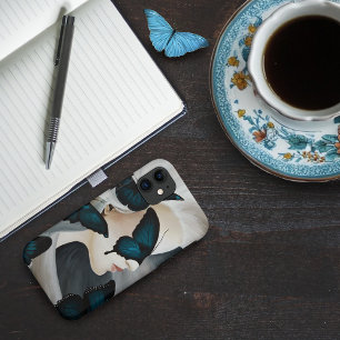 Blue Butterfly Masquerade Elegant Fantasy  Case-Mate iPhone Case