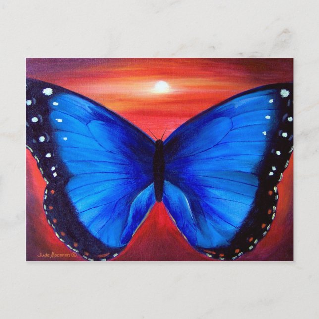 Blue Butterfly Morph Sunset - Multi Postcard (Front)