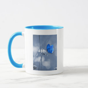 Blue butterfly mug