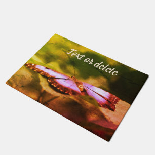 Blue Butterfly Nature Abstract Personalised Doormat