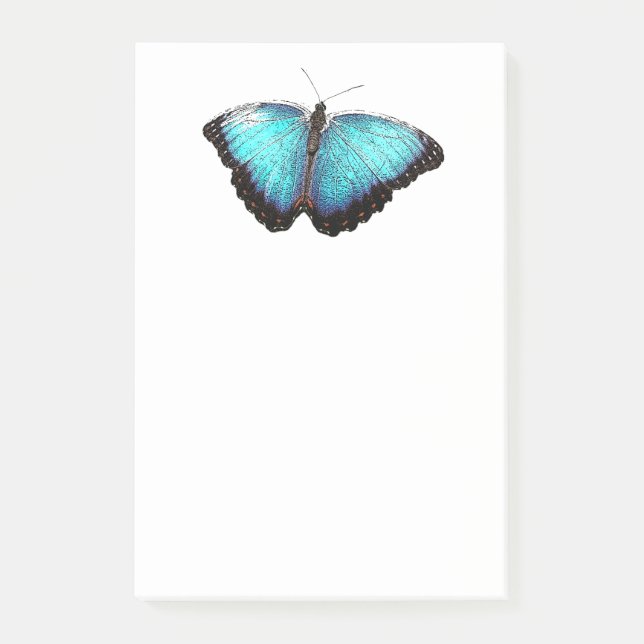 Blue Butterfly Nature Art, Fine Photo Illustration Post-it Notes (Front)