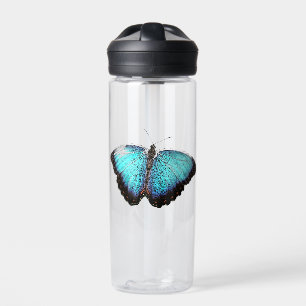 Blue Butterfly Nature Art, Fine Photo Illustration Water Bottle