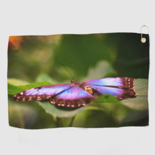 Blue Butterfly Nature Close Up Tint  Golf Towel
