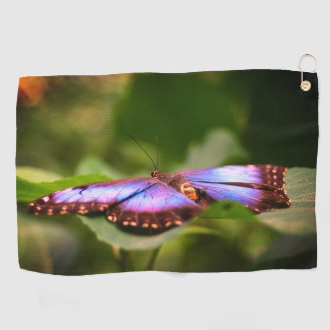 Blue Butterfly Nature Close Up Tint  Golf Towel (Horizontal)