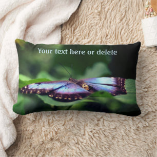 Blue Butterfly Nature Personalized Lumbar Cushion