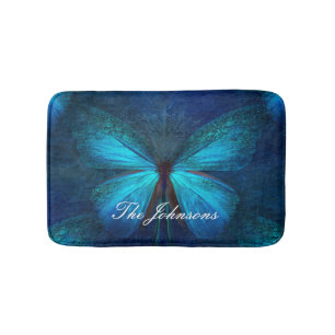 Blue Butterfly of Joy & Luck Bath Mat