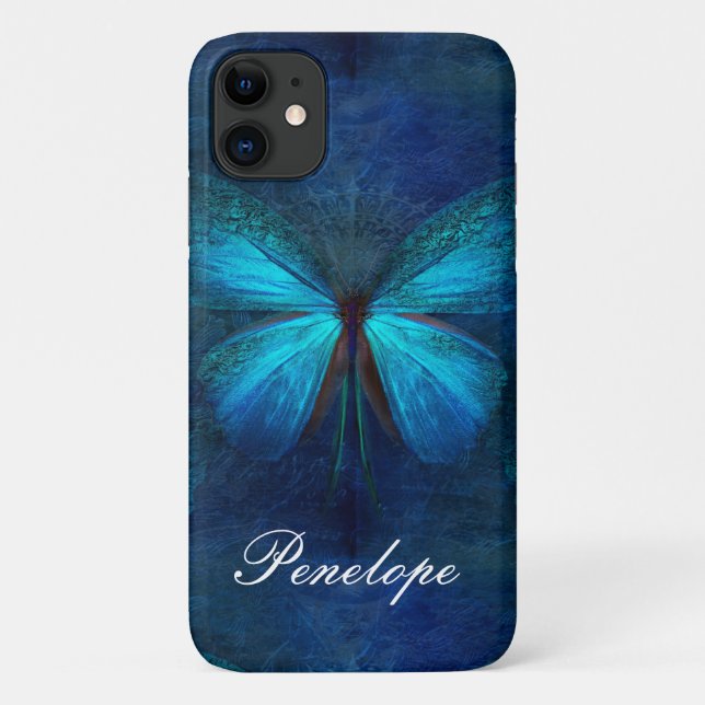Blue Butterfly of Joy & Luck Case-Mate iPhone Case (Back)