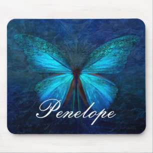 Blue Butterfly of Joy & Luck Mouse Pad