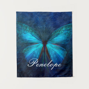 Blue Butterfly of Joy & Luck Tapestry