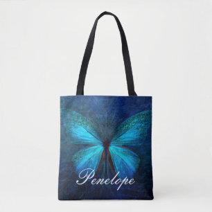 Blue Butterfly of Joy & Luck Tote Bag