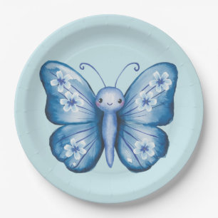 Blue Butterfly Paper Plate