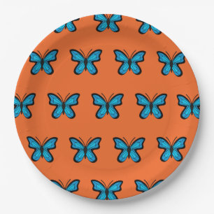 Blue Butterfly Paper Plate